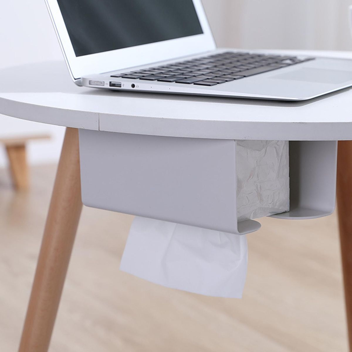 Wall-mounted Napkin Box Wall Mount Toilet Paper Holder for Supplies Grey