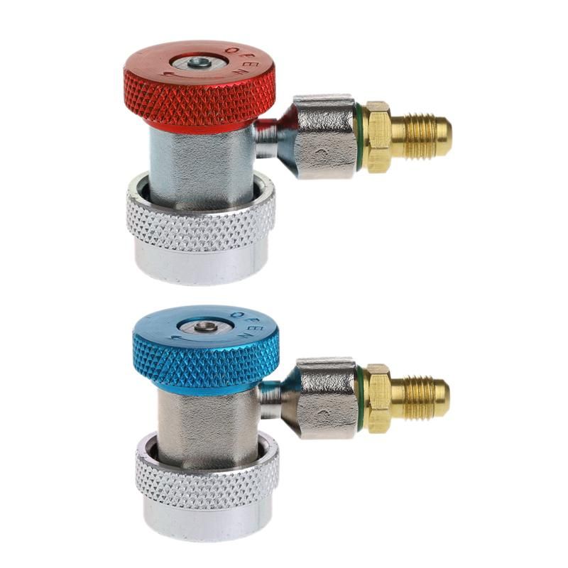 2Pcs Car Auto Freon R134A H/L Quick Coupler Adapters Air