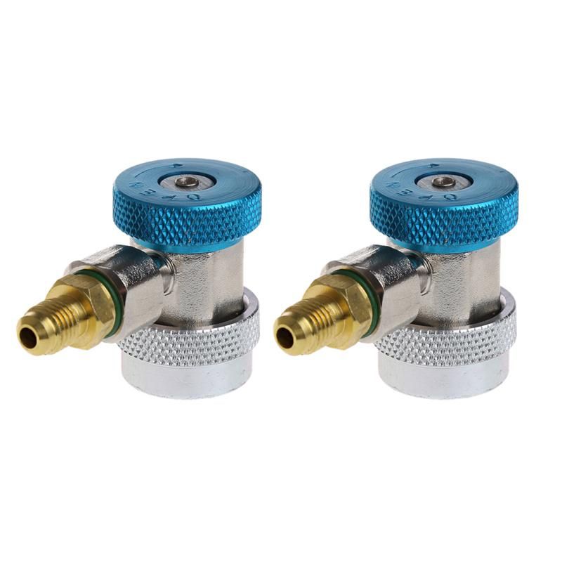 2Pcs Car Auto Freon R134A H/L Quick Coupler Adapters Air