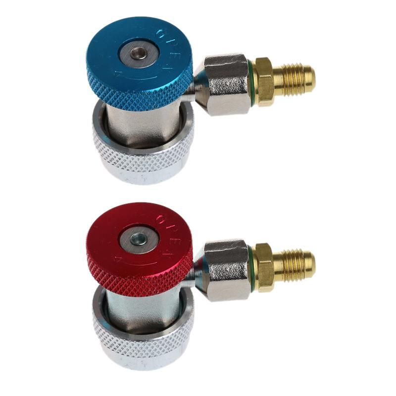 2Pcs Car Auto Freon R134A H/L Quick Coupler Adapters Air
