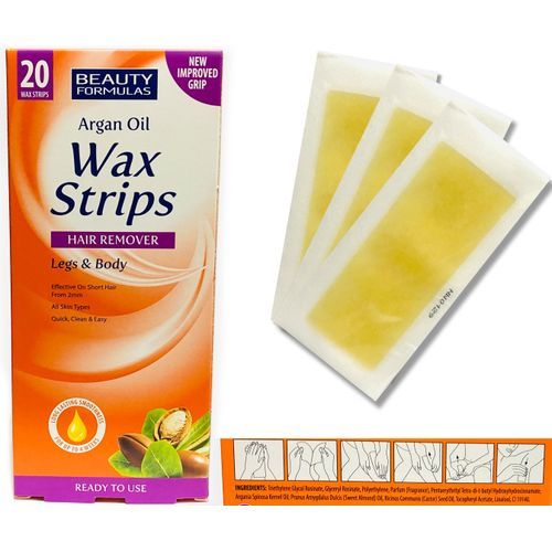 Argan Oil Legs & Body Hair Remover Wax Strips - 20