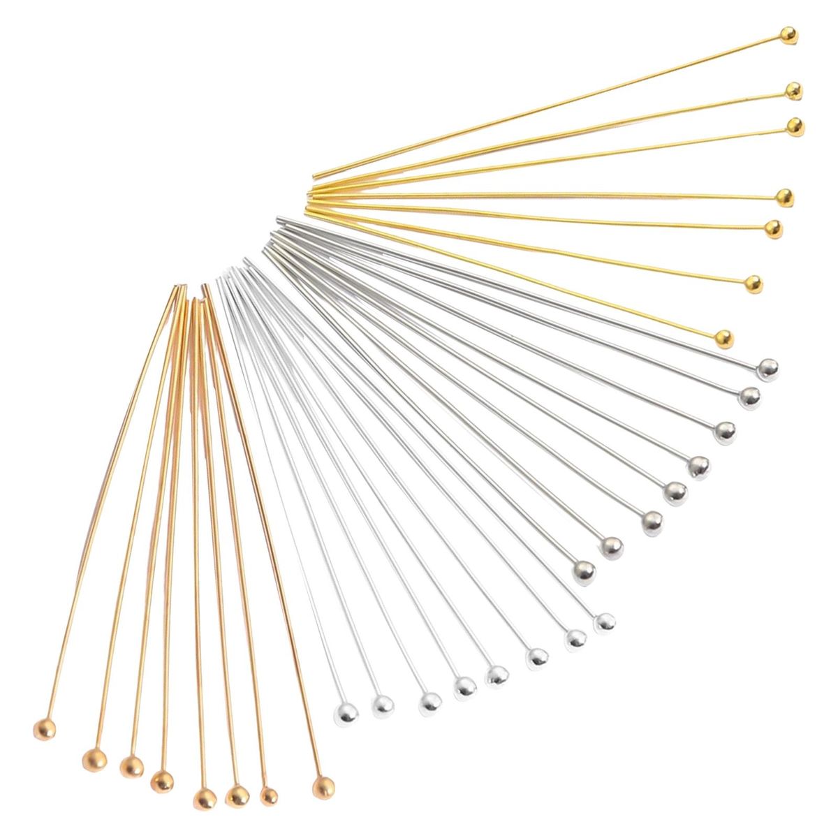 200pcs Ball Head Pins For Jewelry Making Gold Silver Headpins For DIY