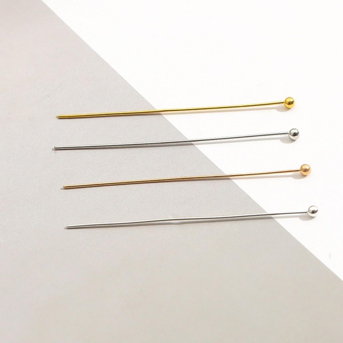 200pcs Ball Head Pins For Jewelry Making Gold Silver Headpins For DIY