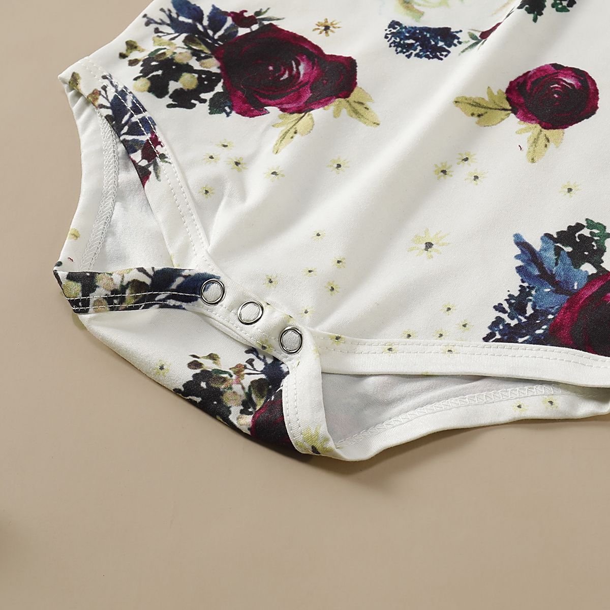 Newborn Baby Dress Set Floral Long Sleeve Bodysuit + Suspender Skirt + Headband