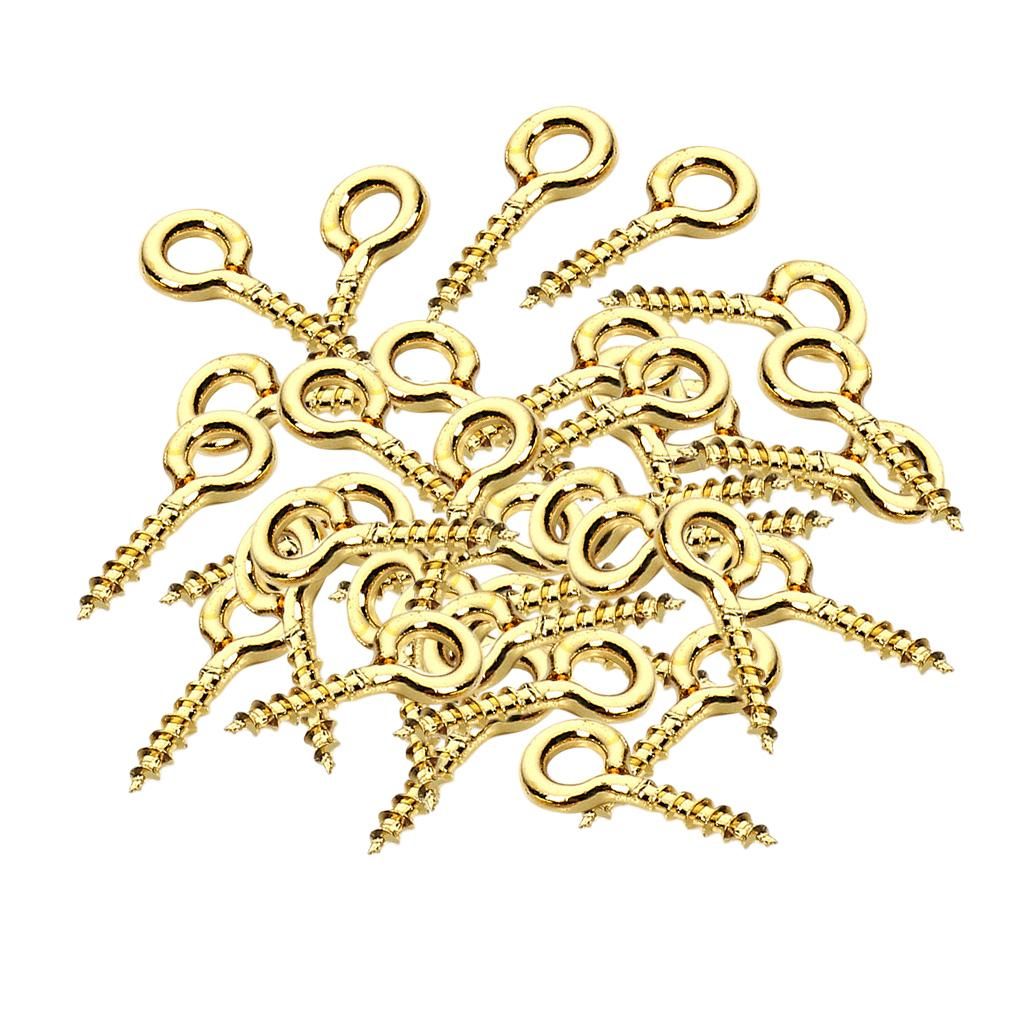 200pcs Gold Metal Screw Eyes Pins Eyelets Jewelry Pendant