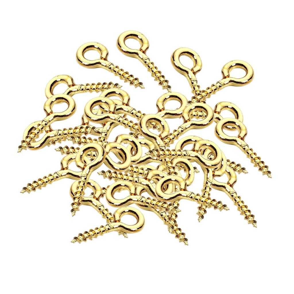 200pcs Gold Metal Screw Eyes Pins Eyelets Jewelry Pendant