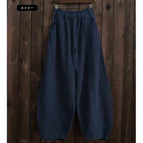 Cotton And Linen Bloomers Elastic Waist Large Pants