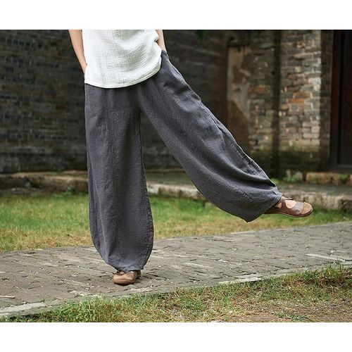 Cotton And Linen Bloomers Elastic Waist Large Pants