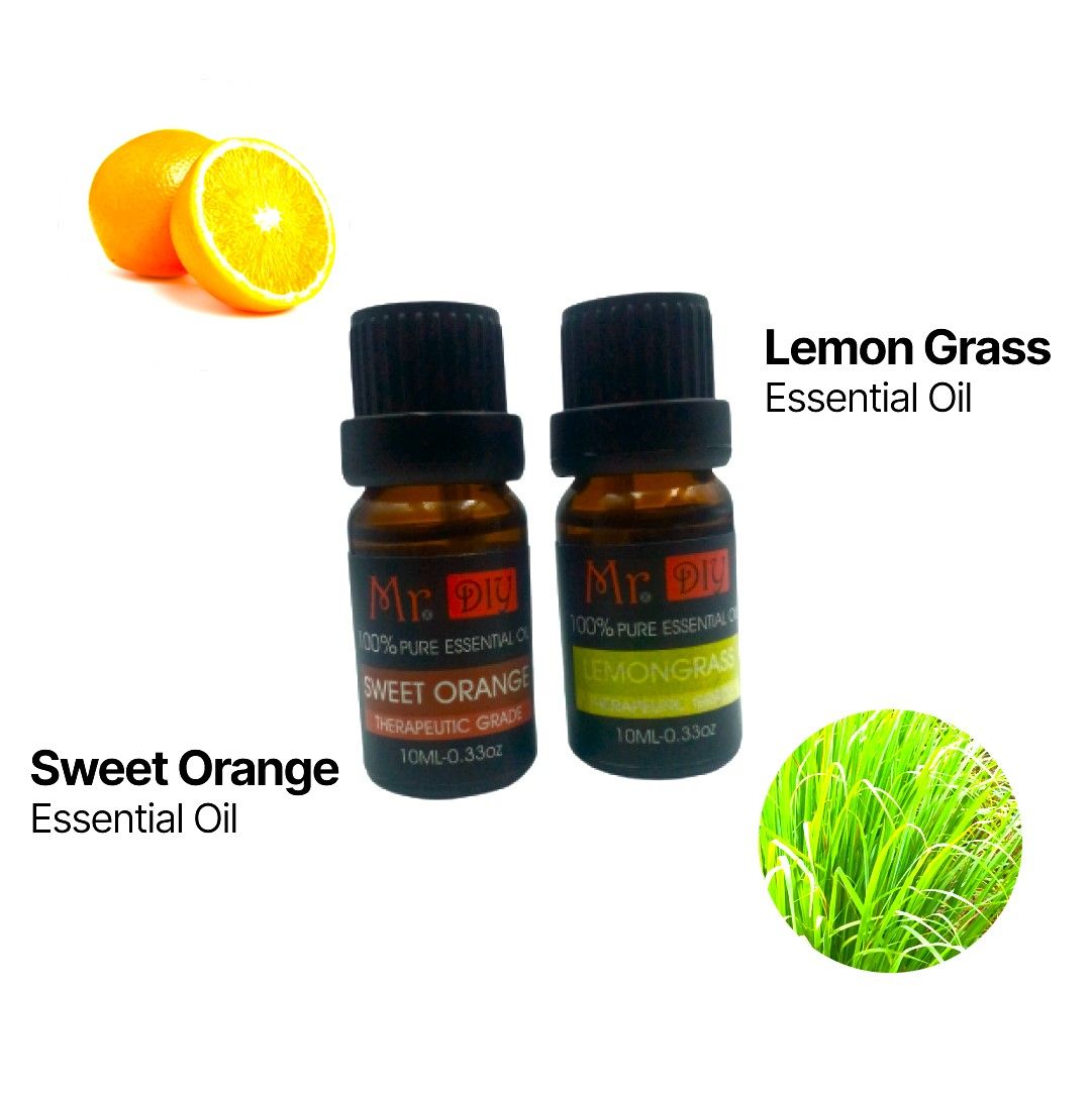 2pcs 10ML Lemon Grass & Sweet Orange Essential Oil