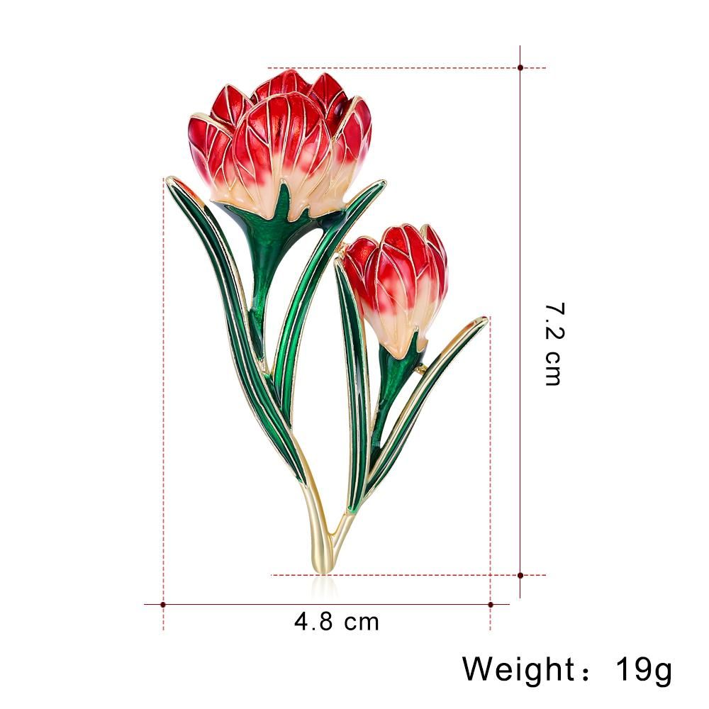 Brooch Retro Tulip Crystal Flower Alloy Simple Sweater