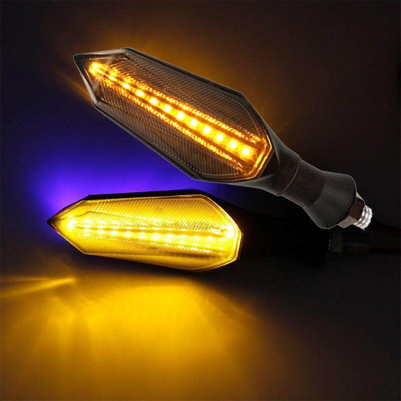 2PCS Motorcycle LED Turn Signal Lamp Sequential Flowing Indicator Lights Amber Tail Light