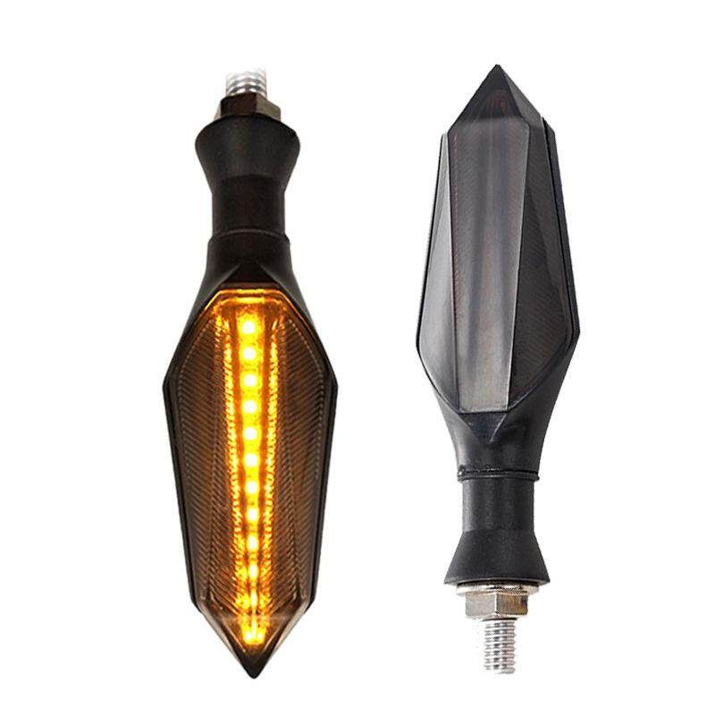2PCS Motorcycle LED Turn Signal Lamp Sequential Flowing Indicator Lights Amber Tail Light