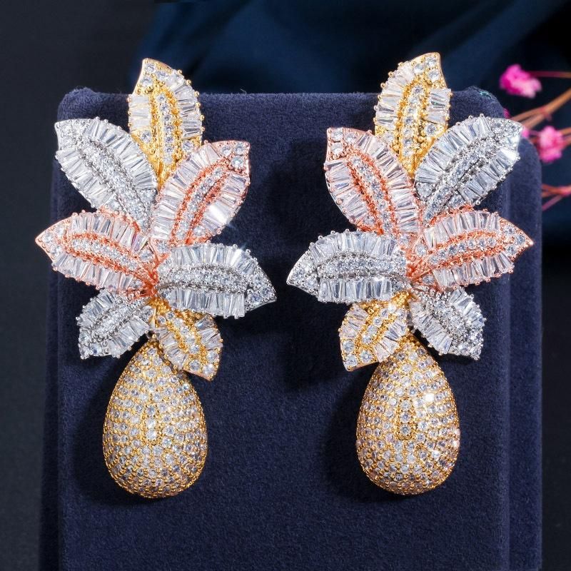 Large Long Bridal Wedding Earrings European and American