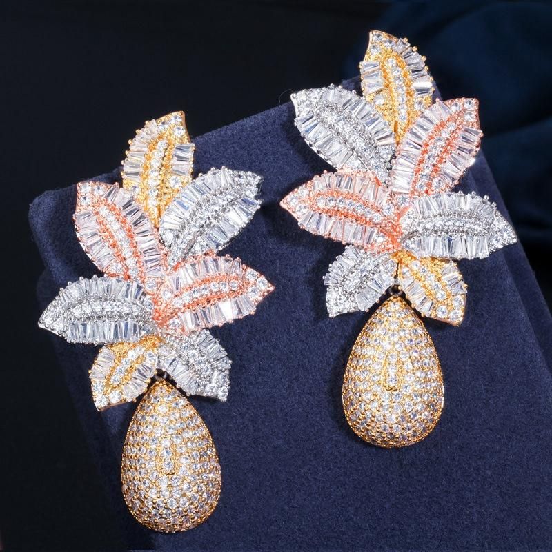Large Long Bridal Wedding Earrings European and American