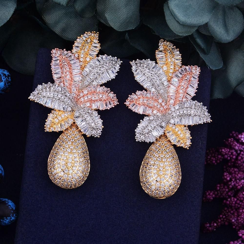 Large Long Bridal Wedding Earrings European and American