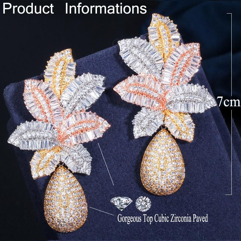 Large Long Bridal Wedding Earrings European and American