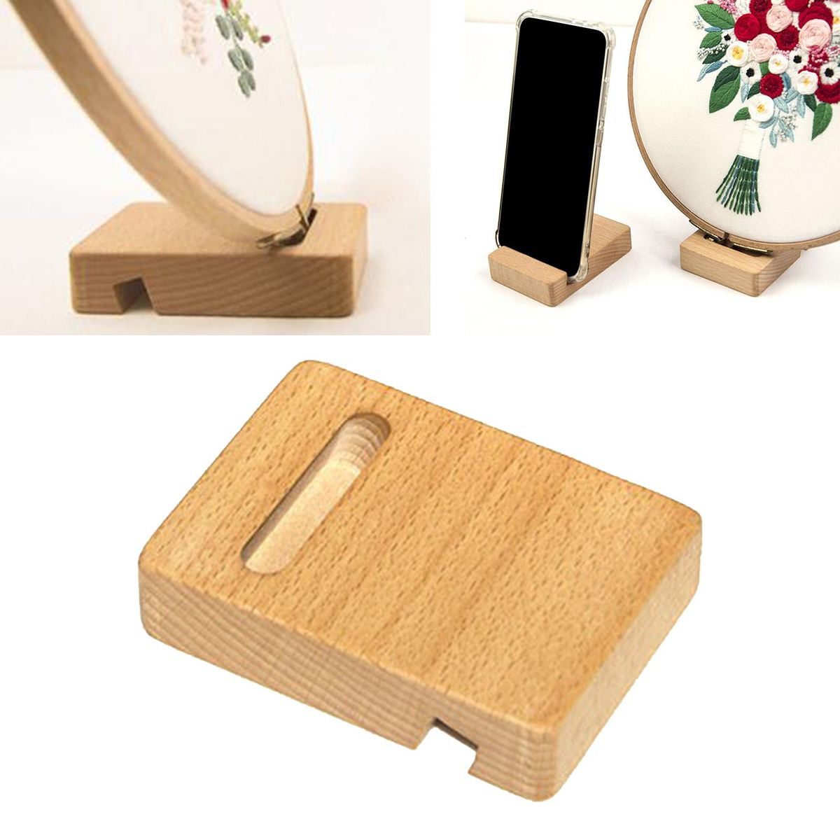 Embroidery Hoop Phone Stand Cross Stitch Support Stitchwork Needlework