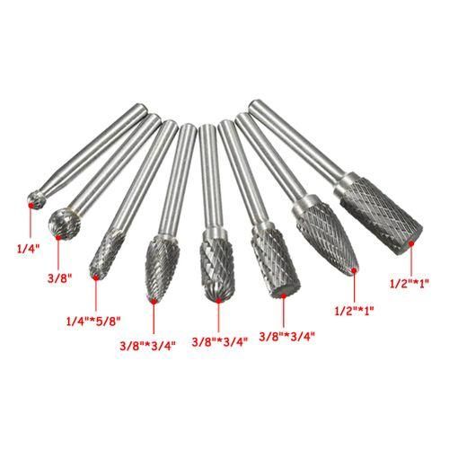 1/4 Inch Shank 8Pcs Double Cut Carbide Rotary
