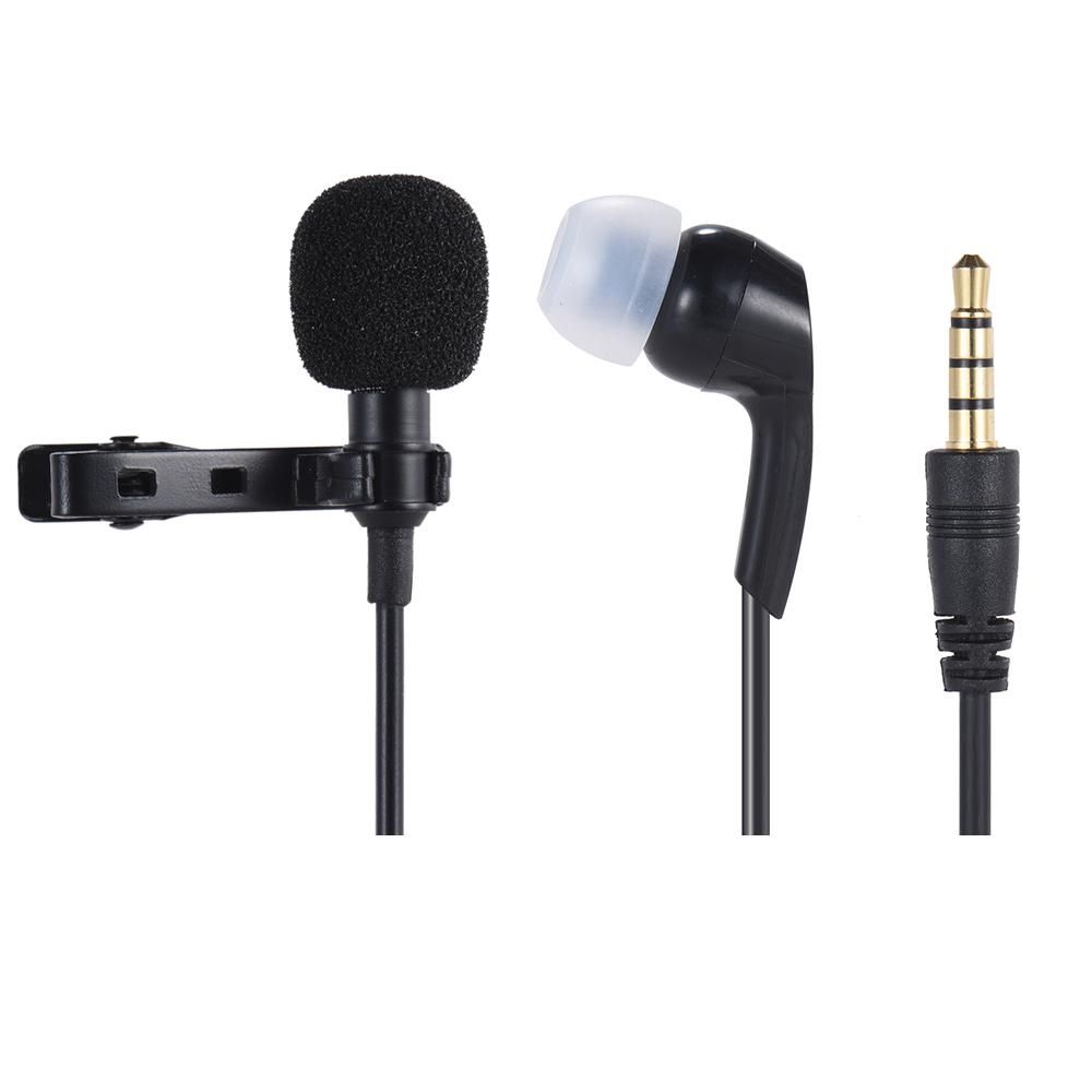 Andoer Mini Clip-on Lapel Lavalier Microphone Mic Earphone Omni-directional Condenser Hands-free 3.5mm Jack for iPhone 6/6 plus/5 iPad Smartphones Computer PC Laptop Loudspeaker Live Stream Singing