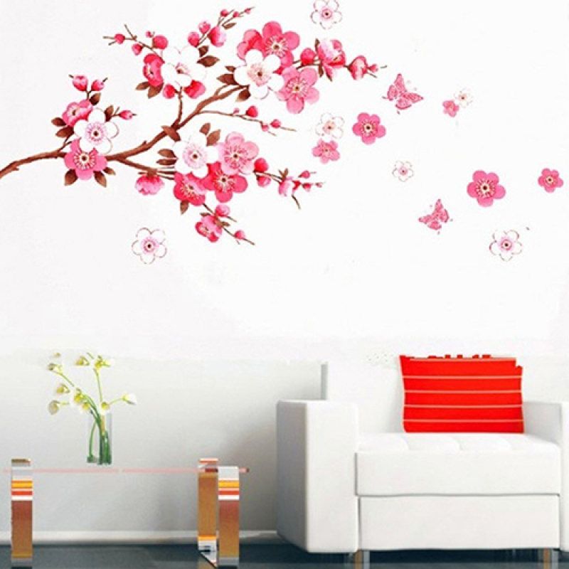 Cherry Blossom Flower Bedroom Room DIY Art Vinyl Decal Home-