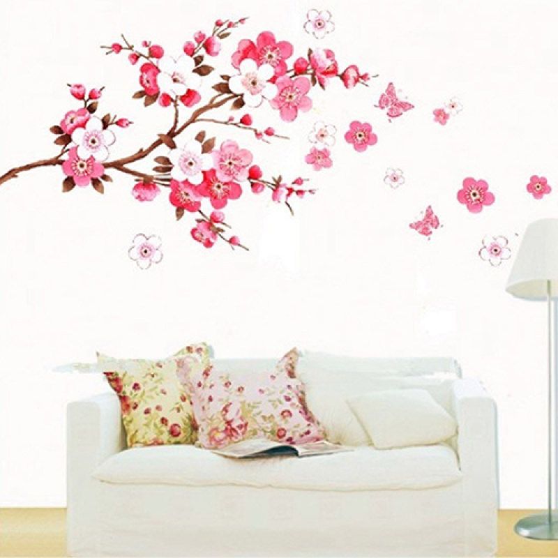 Cherry Blossom Flower Bedroom Room DIY Art Vinyl Decal Home-
