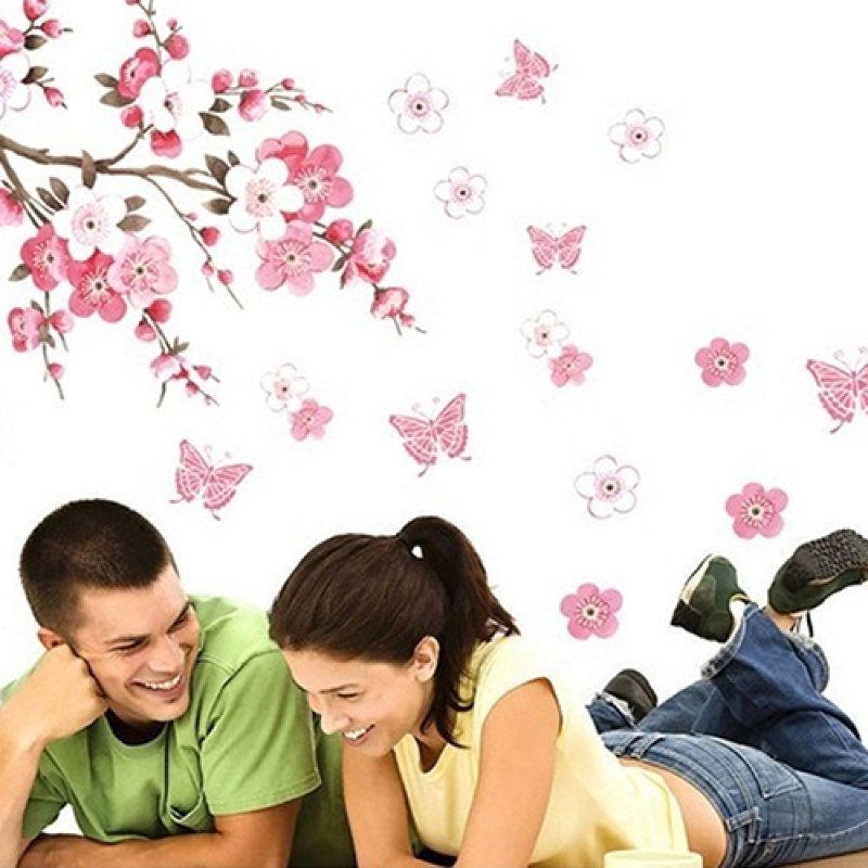 Cherry Blossom Flower Bedroom Room DIY Art Vinyl Decal Home-