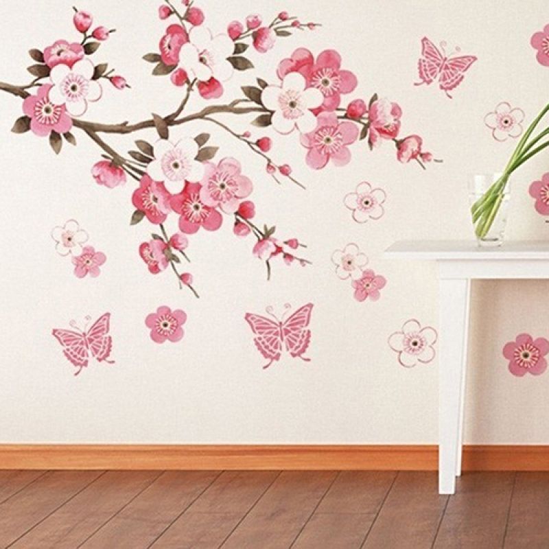 Cherry Blossom Flower Bedroom Room DIY Art Vinyl Decal Home-