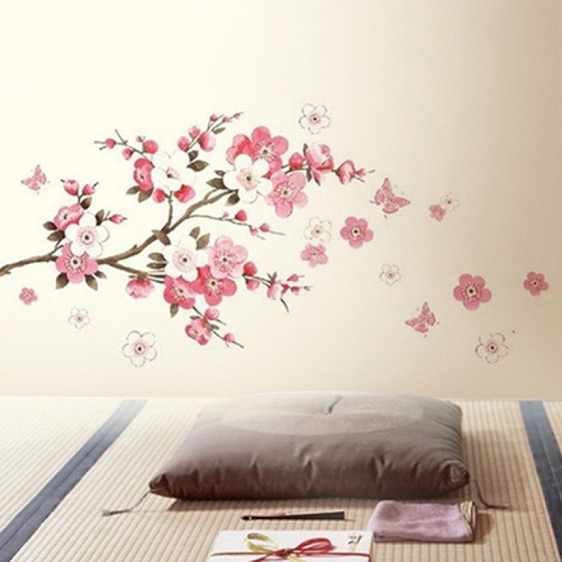 Cherry Blossom Flower Bedroom Room DIY Art Vinyl Decal Home-