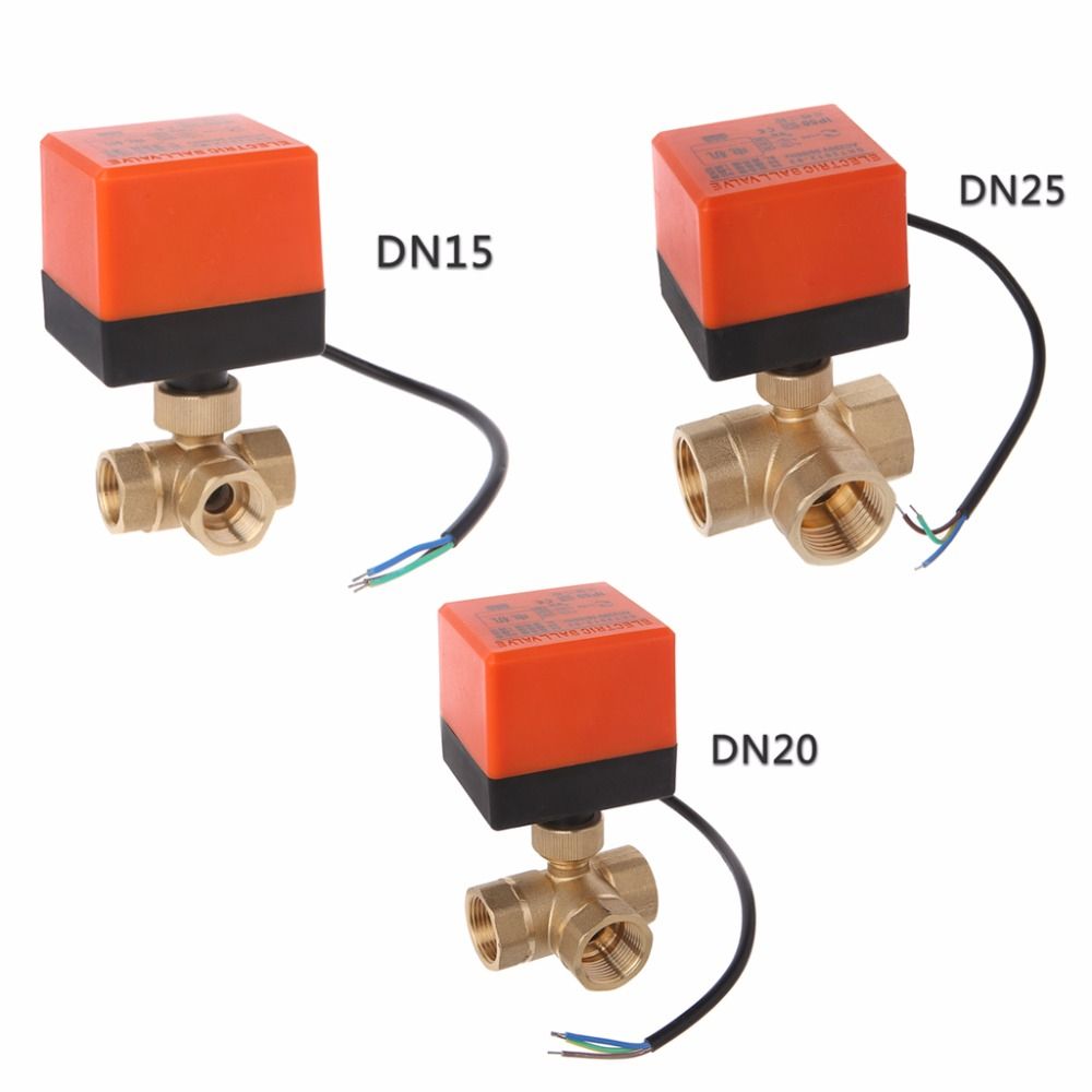 3 Way Motorized Valve Electric Three Line Two Way Control
