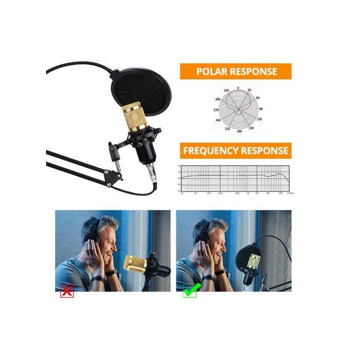 BM 800 Professional 3.5mm Audio Condenser Studio Microphone