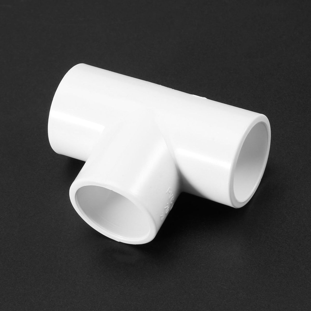 20mm PVC Tee 3 Way Water Pipe Tube Adapter Connectors White 5 Pcs