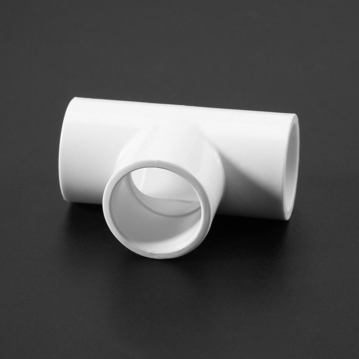 20mm PVC Tee 3 Way Water Pipe Tube Adapter Connectors White 5 Pcs
