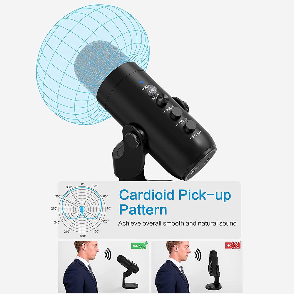 USB Condenser Recording PodcastLive Broadcast Voice Chat  Microphone