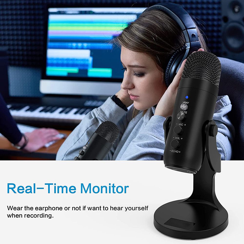 USB Condenser Recording PodcastLive Broadcast Voice Chat  Microphone