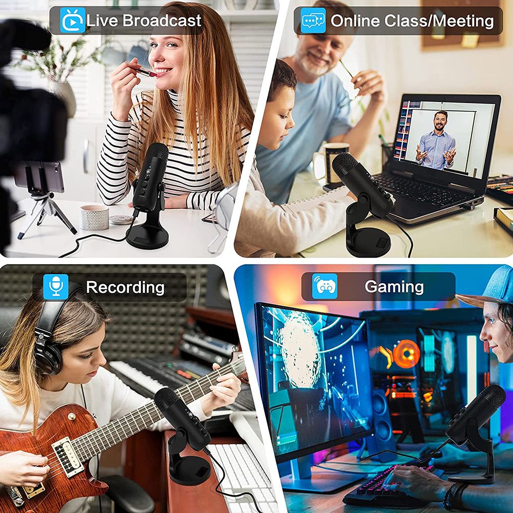 USB Condenser Recording PodcastLive Broadcast Voice Chat  Microphone