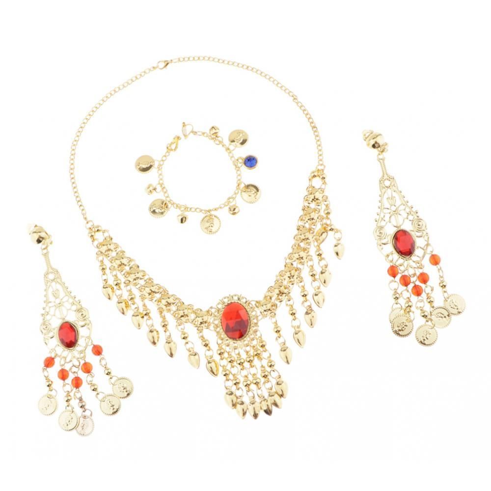 Belly Dance Ethnic Jewelry Set Necklace Nose Chain Earring