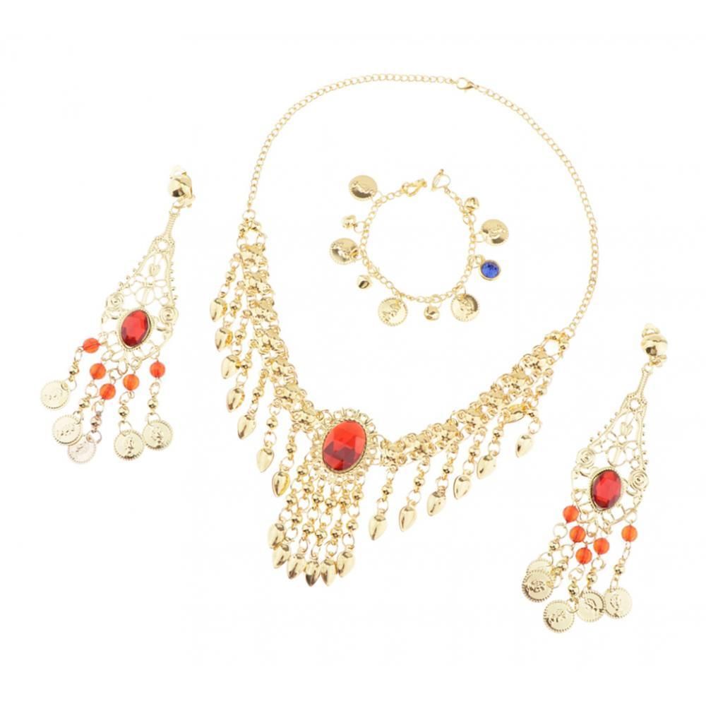 Belly Dance Ethnic Jewelry Set Necklace Nose Chain Earring