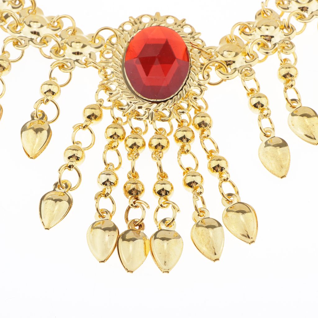 India Ance Belly Ance Jewelry Iamante Necklace, Earrings, Nose Chain D