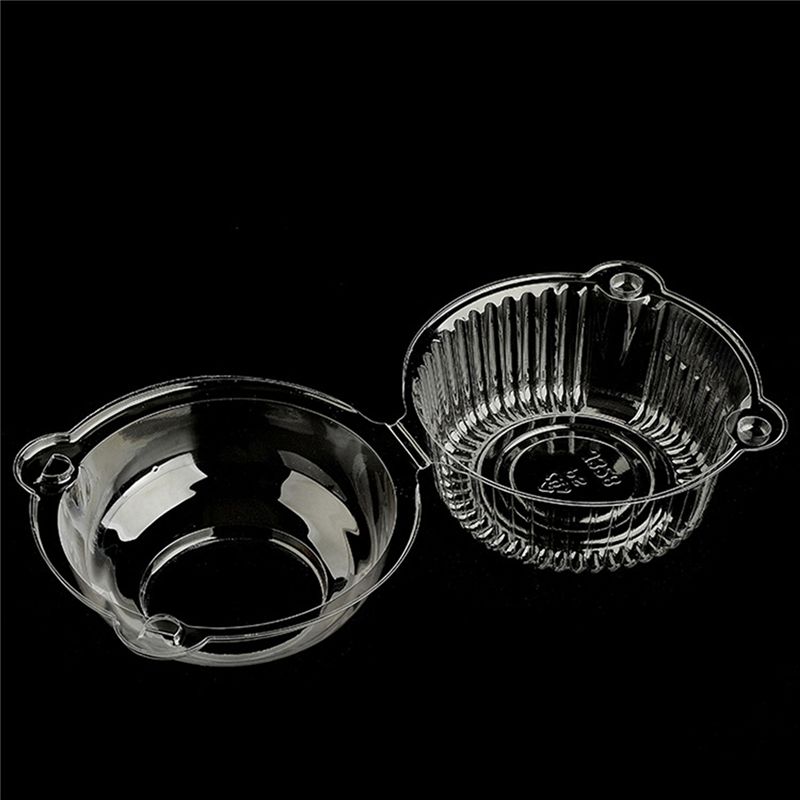 100Pcs Clear Cupcake Boxes Individual Plastic Cupcake Boxes Dome Single Cupcake Holder Hinged Food Container with Lids