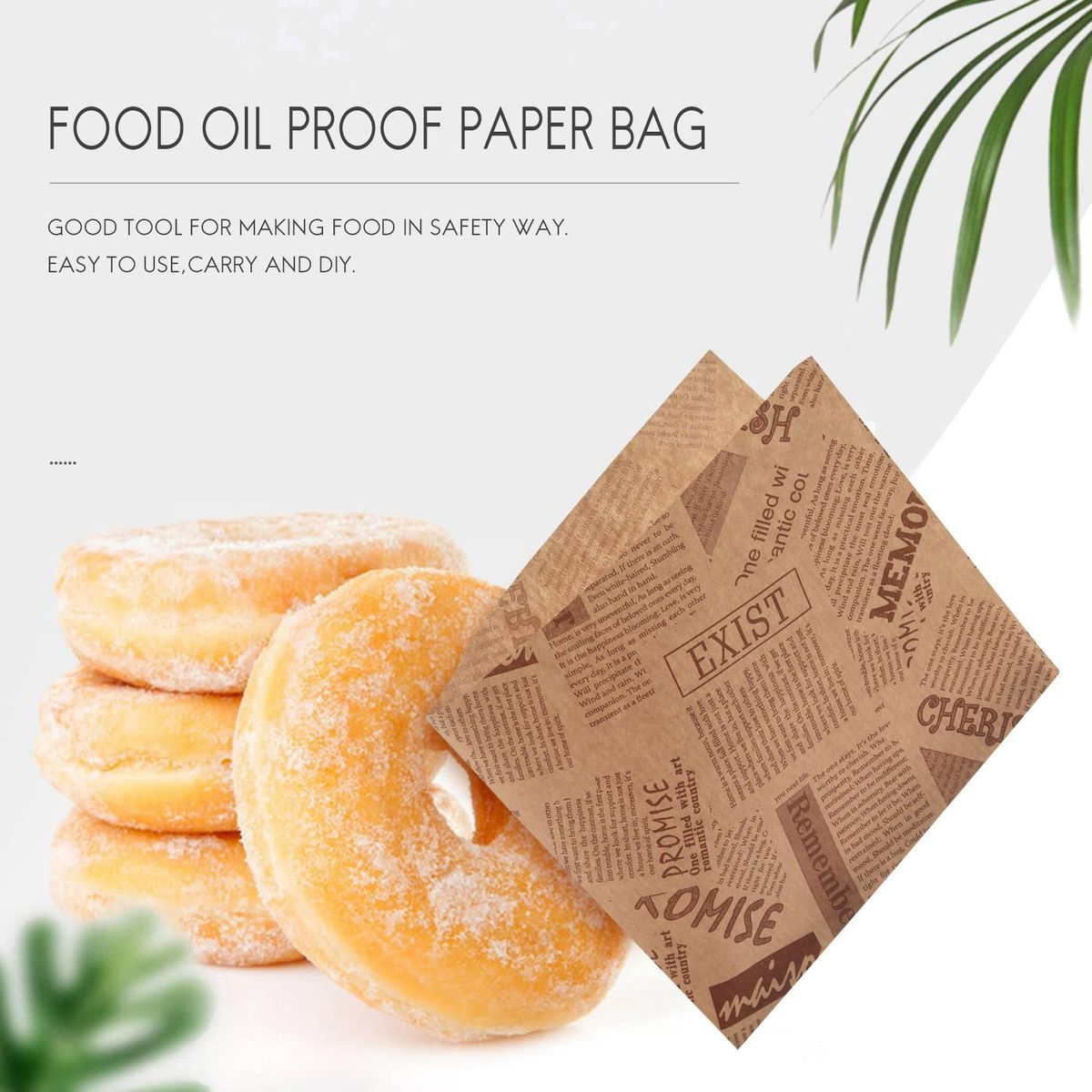 100pcs 12x12cm Sandwich Donut Bread Bag Doughnut Paper Bags Oilproof Bread Craft Food Packing Kraft