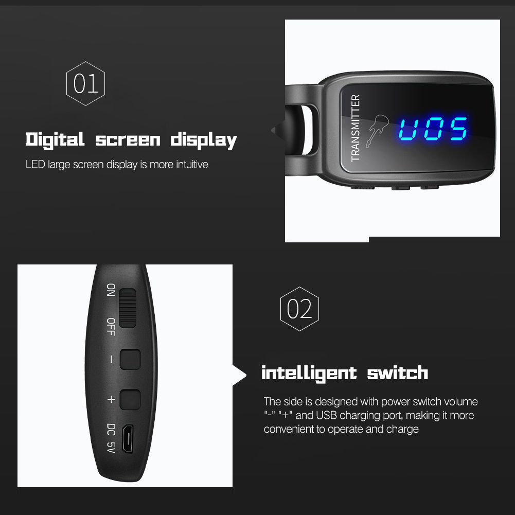 Wireless Guitar System Rechargeable Guitar Transmitter