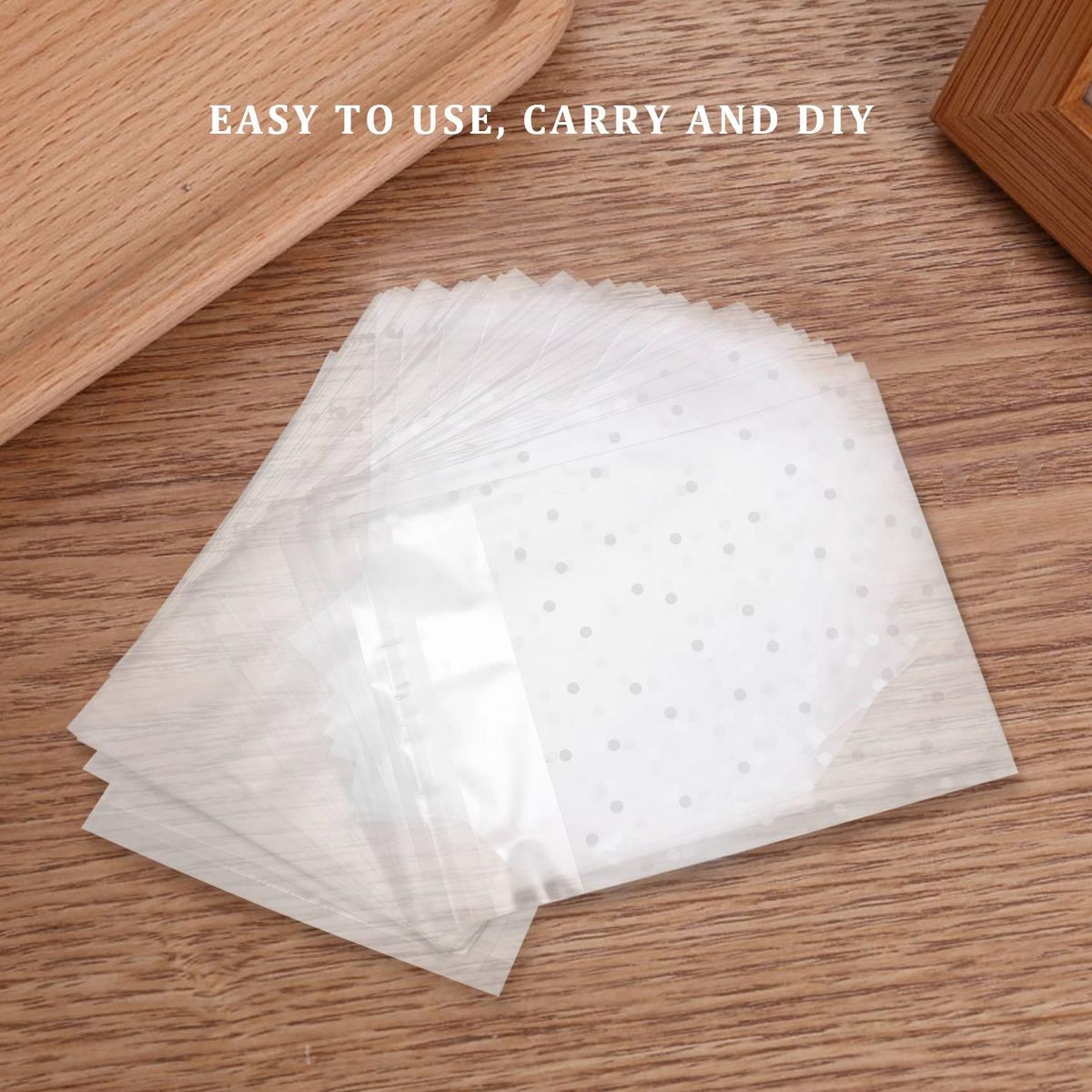 100pcs Frosted Cute Plastic Pack Candy Cookie Soap Packaging Bags Cupcake Self Adhesive Sample Gift Bag 10cm