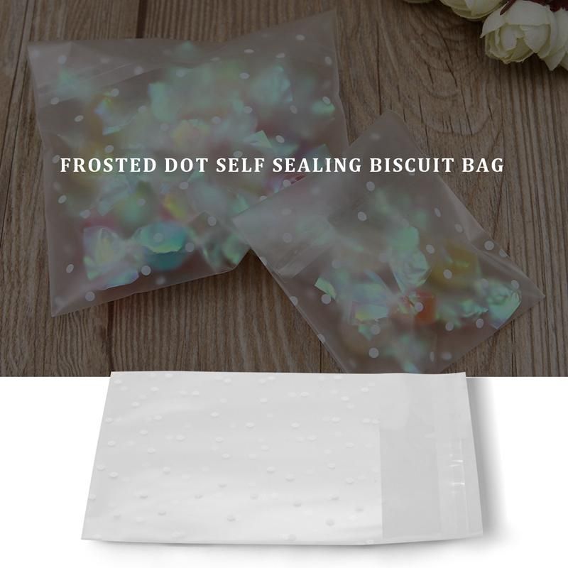 100pcs Frosted Cute Plastic Pack Candy Cookie Soap Packaging Bags Cupcake Self Adhesive Sample Gift Bag 10cm