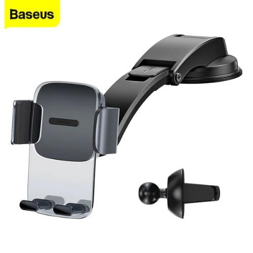 2in1 Gravity Car Phone Mount Holder For Air Vent And Dashboard -Black