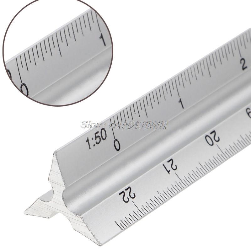 30cm Aluminium Metal Triangle Scale Architect Engineer