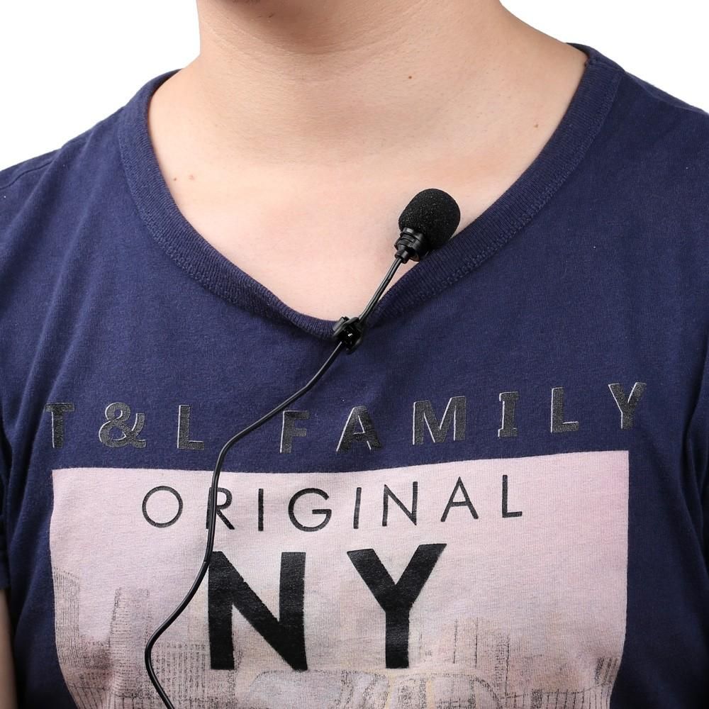 Lavalier Clip Metal Stereo Microphone 3.5mm with Collar Clip for Lound Speaker Computer PC Laptop