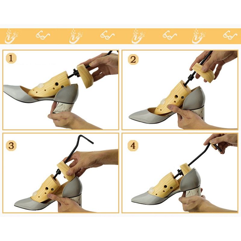 1 Piece Wood Wooden Shoe Trees Adjustable Shape For Women And Men Shoes Tree Professional Shoe Stretchers Pumps Boots Expander