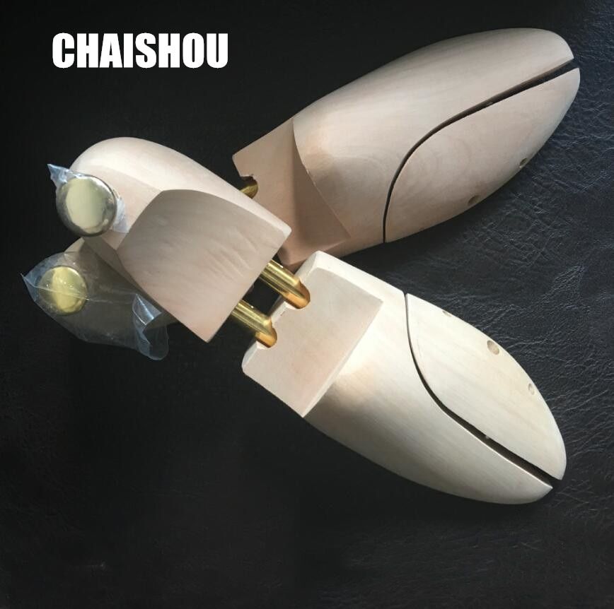 2PCS  Twin Tube Shoes Last Zead Pine Wood Footwear Styling Anti-Wrinkle Adjustable Shoe Shaper Men's Shoe Tree C-166