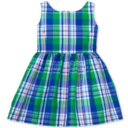 Toddler Girls Plaid Fit & Flare Dress