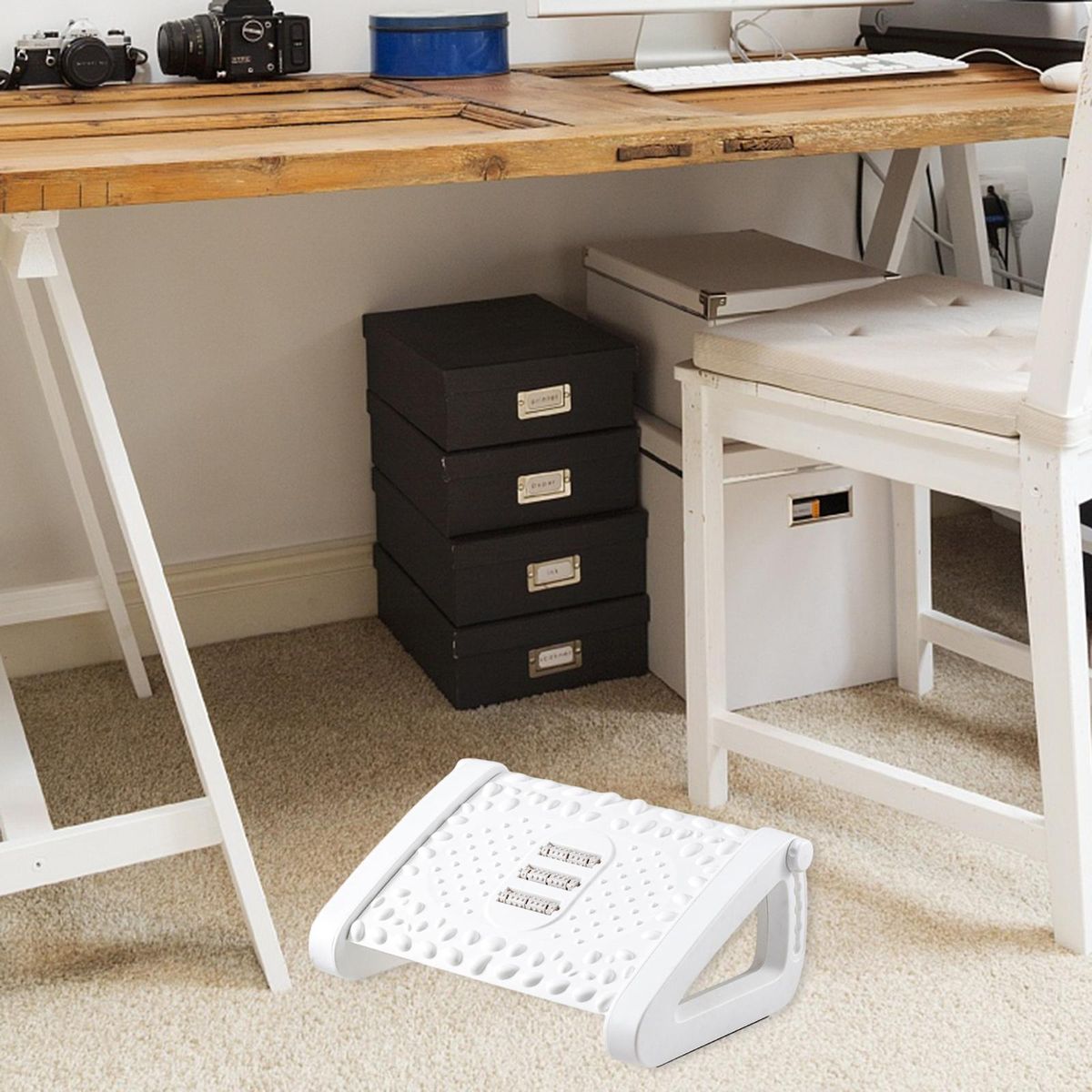 Tilted Foot Rest-- Thicken  Improved Posture With White1